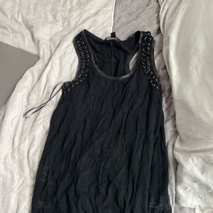 black ribbed tank top